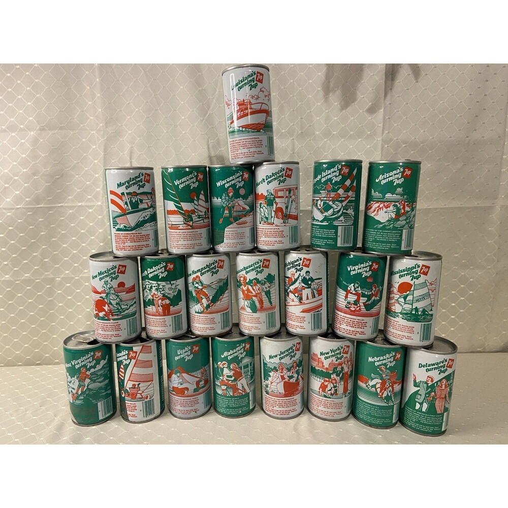 Americas Turning 7up - Canorama Collection Soda Can Display - 22 States